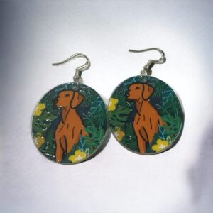 Lab Dog Hand Painted Inspired Earrings