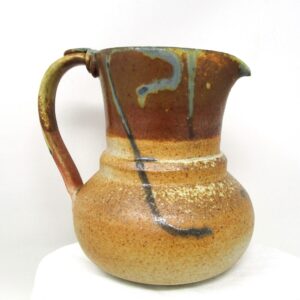 Two Toned Brown Pottery Pitcher by Artist Paul Koch