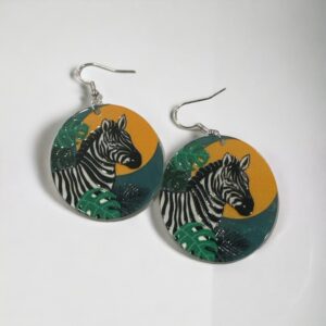 Zebra Hand Painted Inspired Earrings