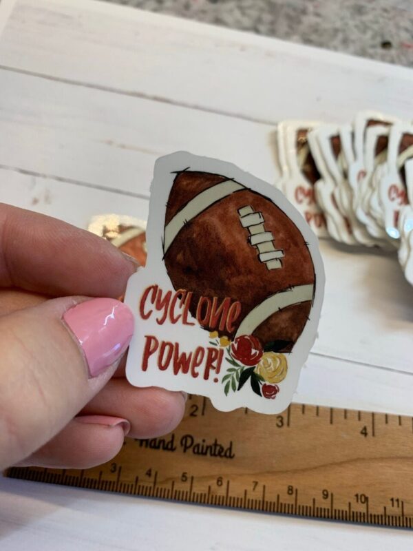 Watercolor “Cyclones Power” Iowa State Football Sticker