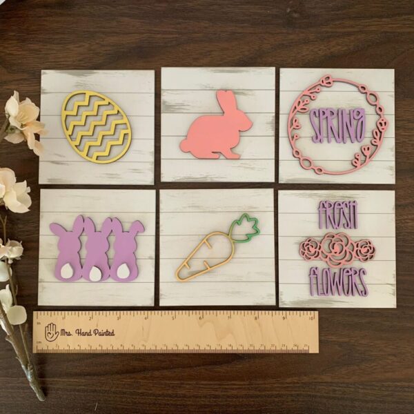 Easter and Spring Interchangeable Signs – Laser Cut Wood Painted