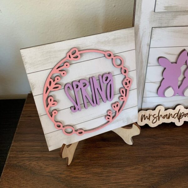Easter and Spring Interchangeable Signs – Laser Cut Wood Painted