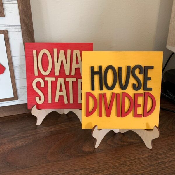 Iowa State Cyclones Interchangeable Signs – Laser Cut Wood Painted