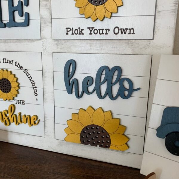 Sunflowers Interchangeable Signs – Laser Cut Wood Painted
