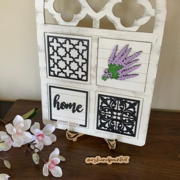 Farmhouse Style HOME Interchangeable Signs – Laser Cut Wood Painted