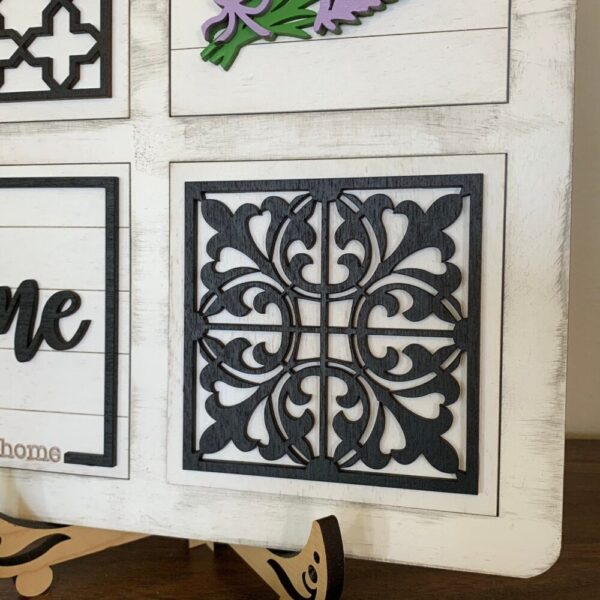 Farmhouse Style HOME Interchangeable Signs – Laser Cut Wood Painted