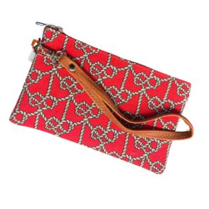 Nautical Tied Rope Print Wristlet Pouch