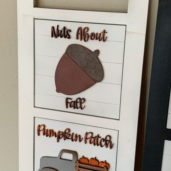 Fall and Pumpkins Interchangeable Signs – Laser Cut Wood Painted