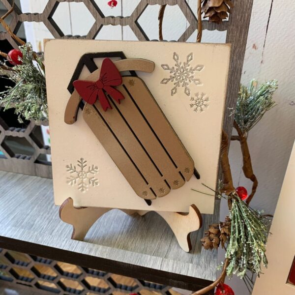 Farmhouse Christmas Interchangeable Signs – Laser Cut Wood Painted