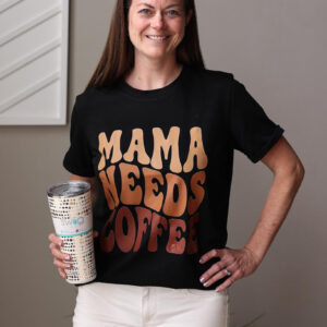 Black “Mama Needs Coffee” Tee • S-2XL PLUS