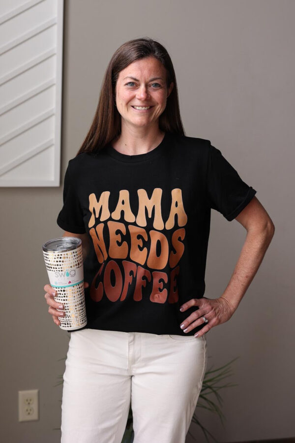 Black “Mama Needs Coffee” Tee • S-2XL PLUS