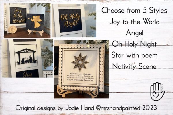Christmas Nativity Interchangeable Signs – Laser Cut Wood Painted