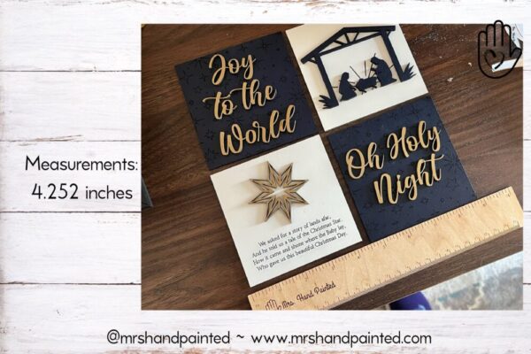 Christmas Nativity Interchangeable Signs – Laser Cut Wood Painted