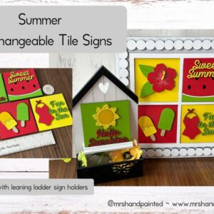 Summer Interchangeable Signs – Laser Cut Wood Painted
