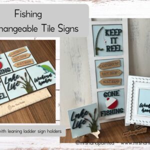 Fishing Interchangeable Signs – Laser Cut Wood Painted