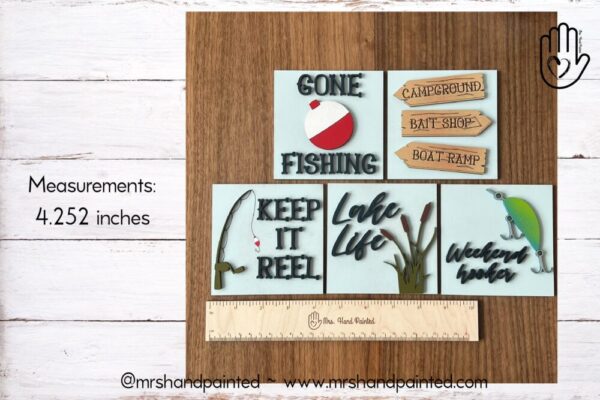 Fishing Interchangeable Signs – Laser Cut Wood Painted