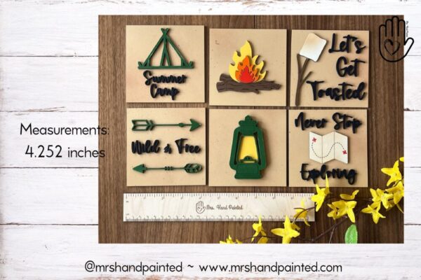 Summer Camp Interchangeable Signs – Laser Cut Wood Painted