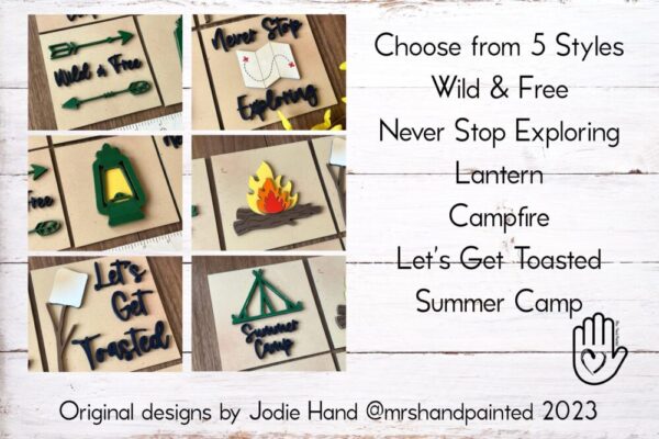 Summer Camp Interchangeable Signs – Laser Cut Wood Painted