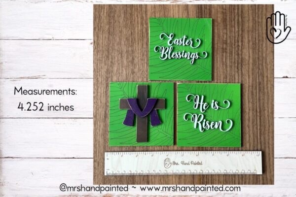 Easter Blessings Interchangeable Signs – Laser Cut Wood Painted