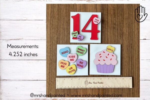 Valentine Candy Hearts Interchangeable Signs – Laser Cut Wood Painted