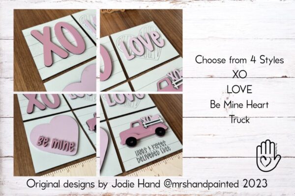Valentine XO Interchangeable Signs – Laser Cut Wood Painted