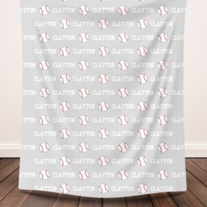 Personalized Baseball Velveteen Plush Blanket