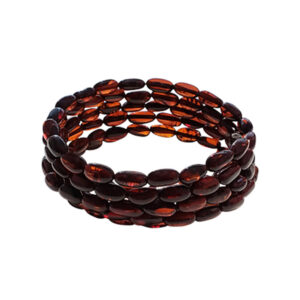 Cherry Red Baltic Amber Wrap bracelet