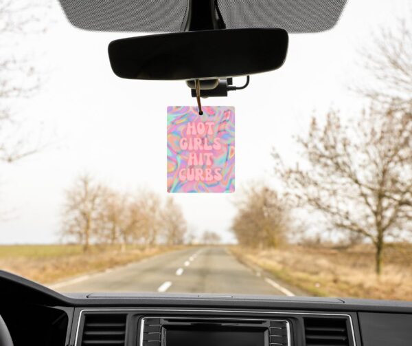 Hot Girls Hit Curbs Car Freshener | Faux Holographic