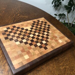 End Grain Cutting Board with Inlaid Heart