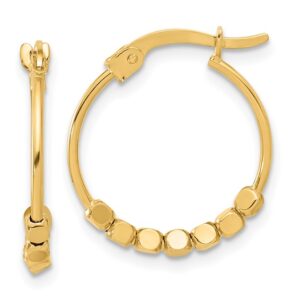 14K Gold Hoop Earrings with beads