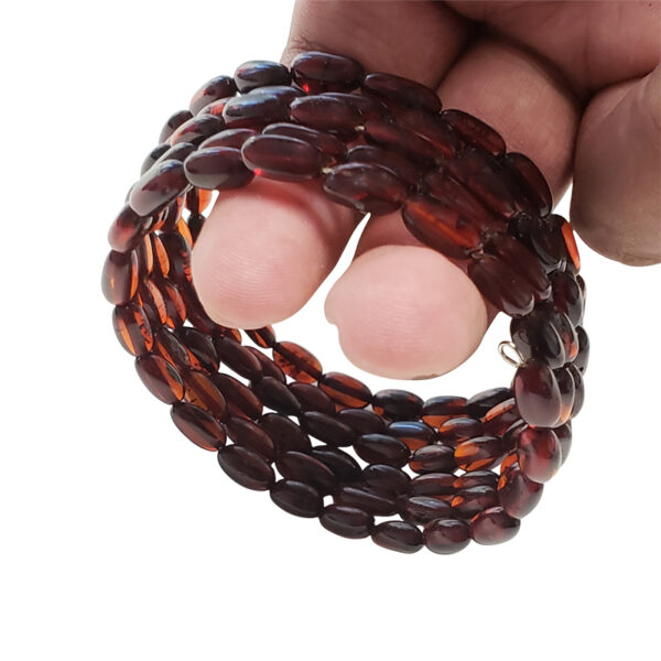 Cherry Red Baltic Amber Wrap bracelet