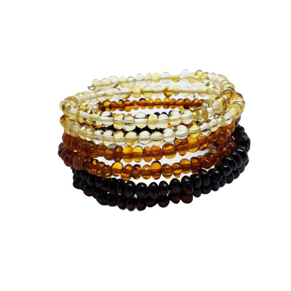 Lemon yellow, honey brown, and Cherry Red Baltic Amber Wrap bracelet