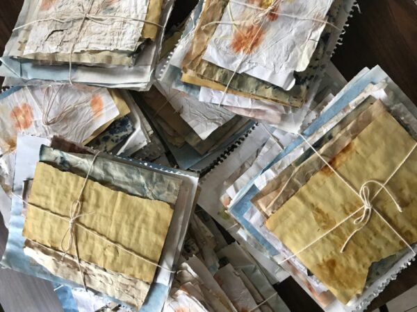 Naturally dyed paper scrap pack bundle
