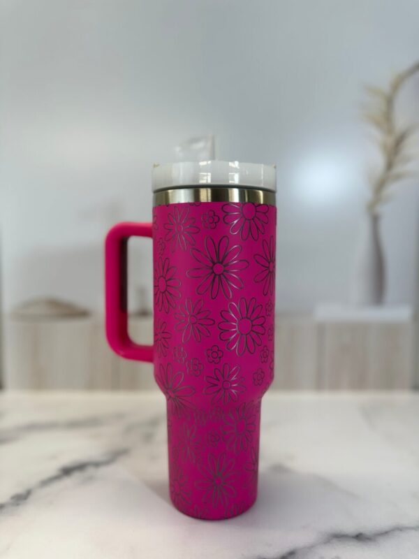 Daisy Floral Engraved Tumbler | 40 Ounce Tumbler | Floral Water Bottle | Mothers Day Gift | Teen Gift | New Mom Gift