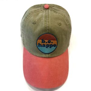 Non-distressed Buckle Back Baseball Cap | Olive + Coral