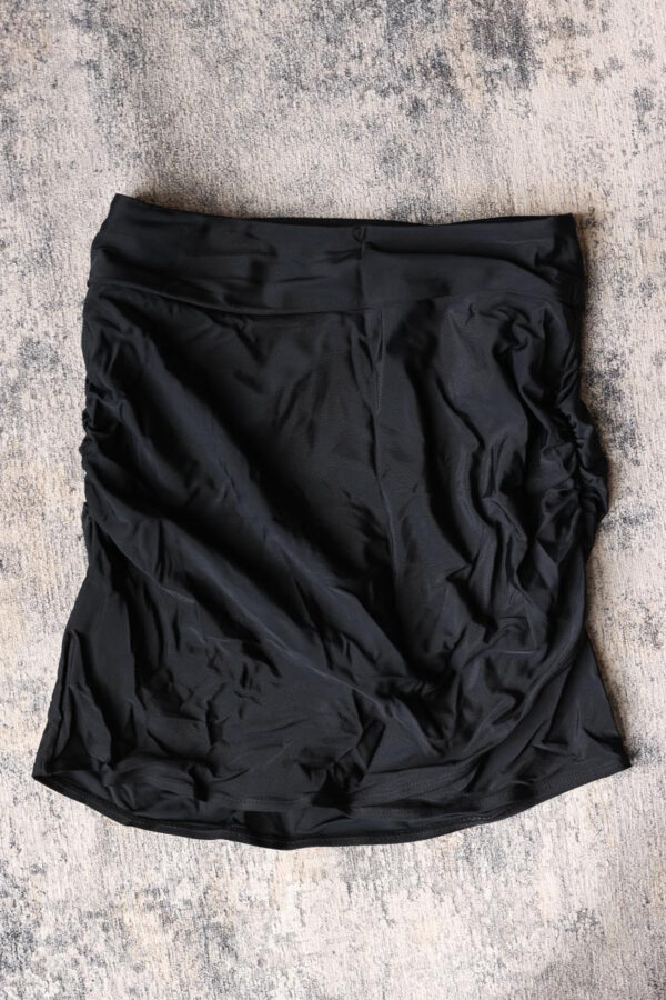 Black Arch Hem Swim Skirt