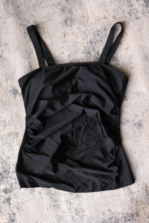 Black Square Neck Tankini Swimsuit