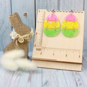 Cracked Bunny Egg Holographic Resin Earrings