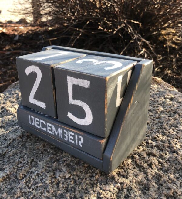 Rustic Wooden Block Calendar