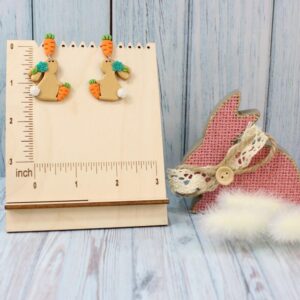 Carrots And Rabbits Clay Earrings