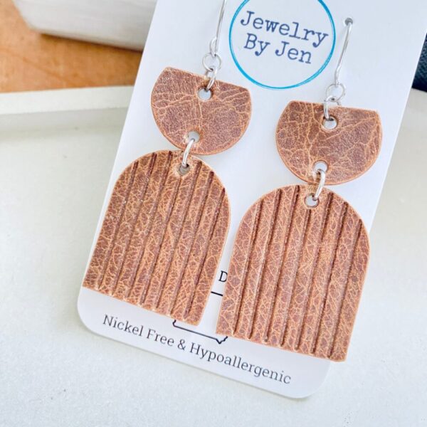 Embossed Arch Earrings: Antique Cowboy