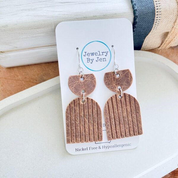 Embossed Arch Earrings: Antique Cowboy