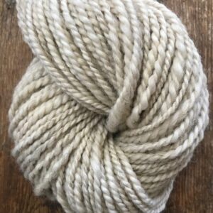 Handspun white 2 ply yarn, 60 yds