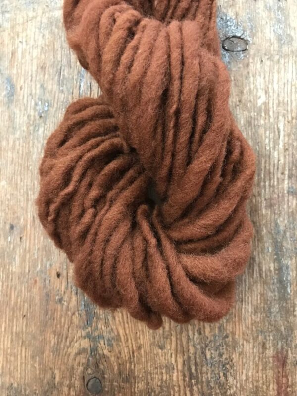 Dorset wool – Black walnut hull naturally dyed handspun yarn, 50 yards