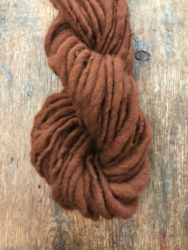 Dorset wool – Black walnut hull naturally dyed handspun yarn, 50 yards