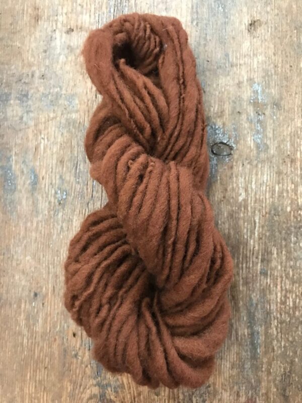 Dorset wool – Black walnut hull naturally dyed handspun yarn, 50 yards