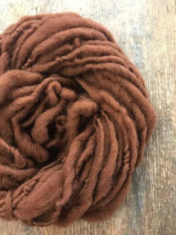 Dorset wool – Black walnut hull naturally dyed handspun yarn, 50 yards