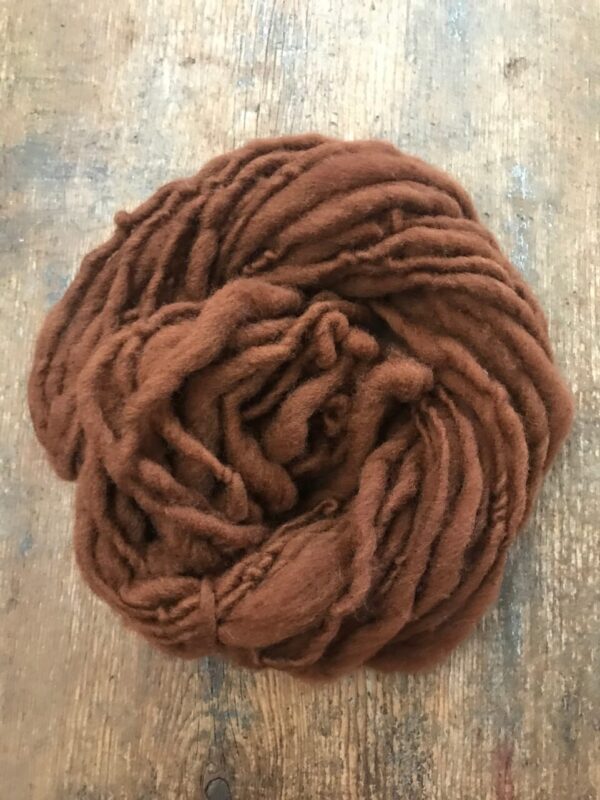 Dorset wool – Black walnut hull naturally dyed handspun yarn, 50 yards