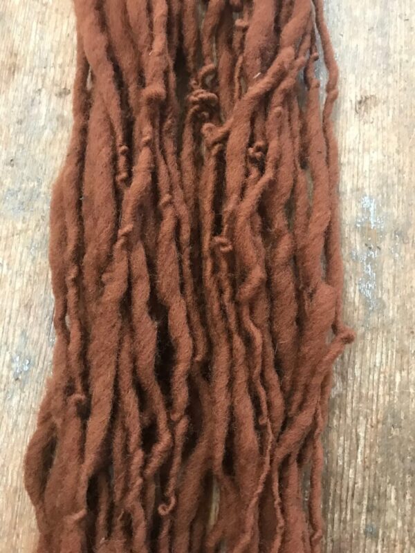 Dorset wool – Black walnut hull naturally dyed handspun yarn, 50 yards