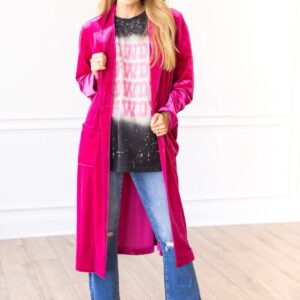 Hard Candy Velvet Jacket in Hot Pink